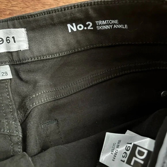 DL1961 Olive Green Trimtone skinny ankle jeans sz 29 - Picture 4 of 6